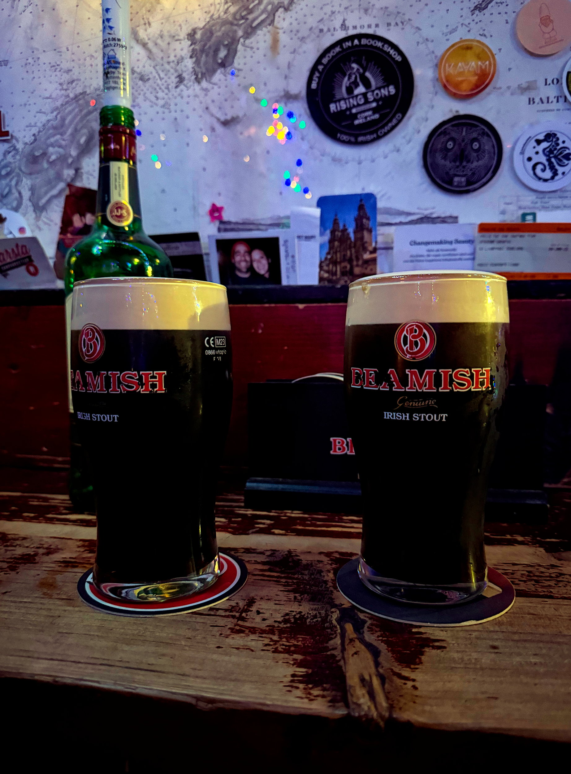 A pair of Beamish beers at Sin É in Cork
