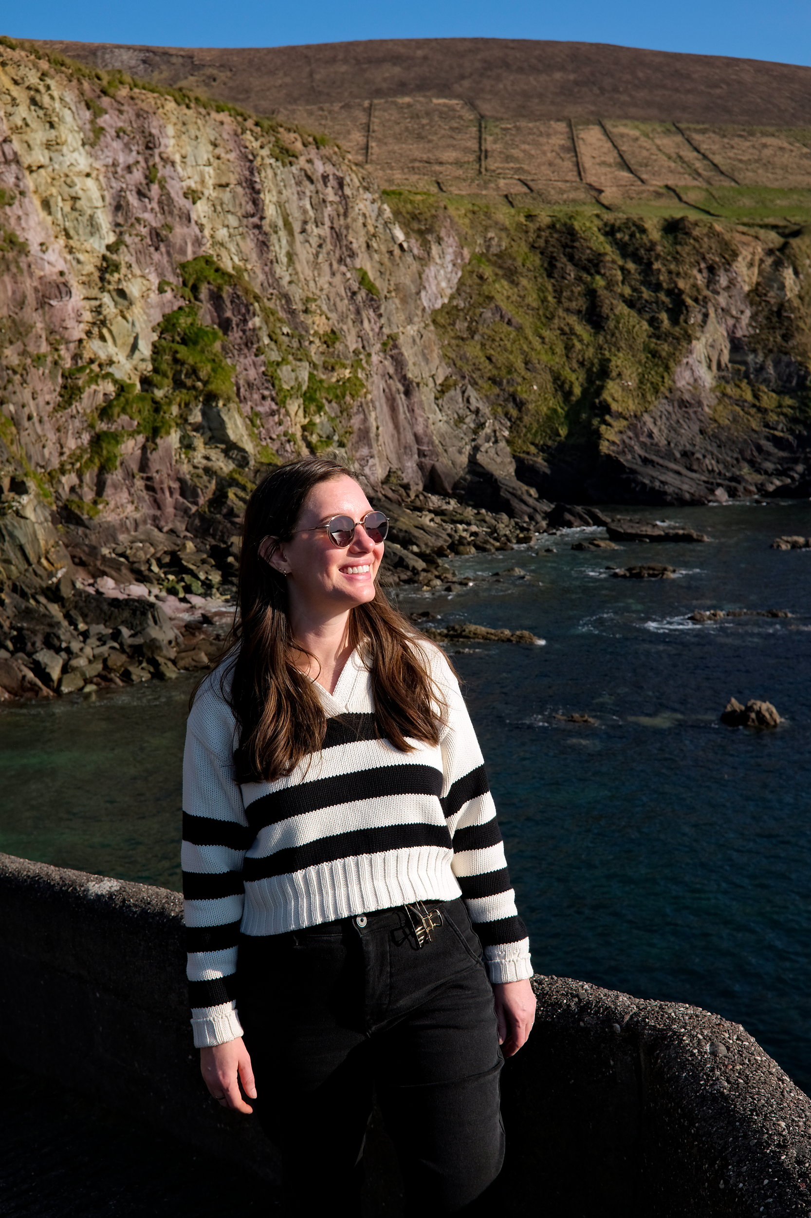 Alyssa at the Dunquin Pier in Dingle