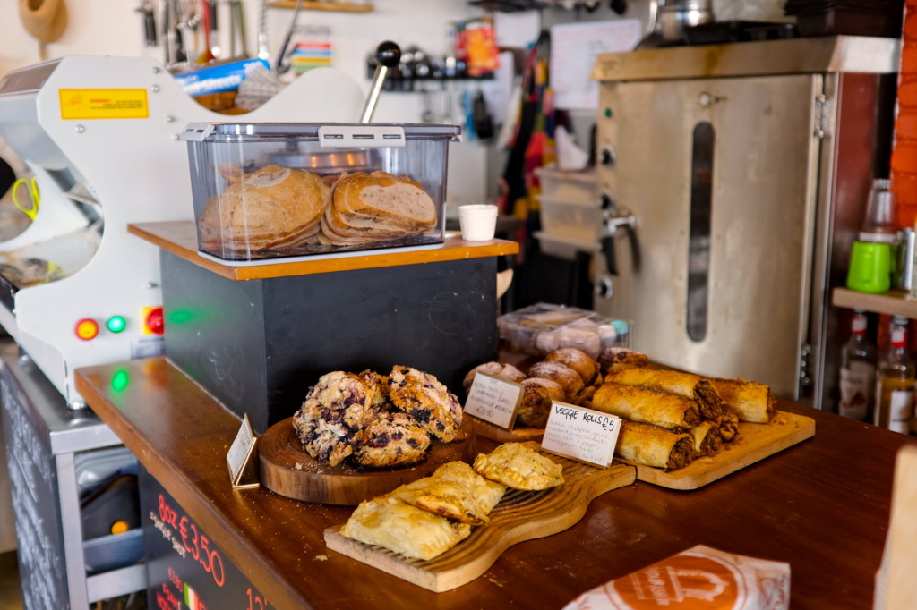 A display counter of treats at Nourish Cafe in Dingle