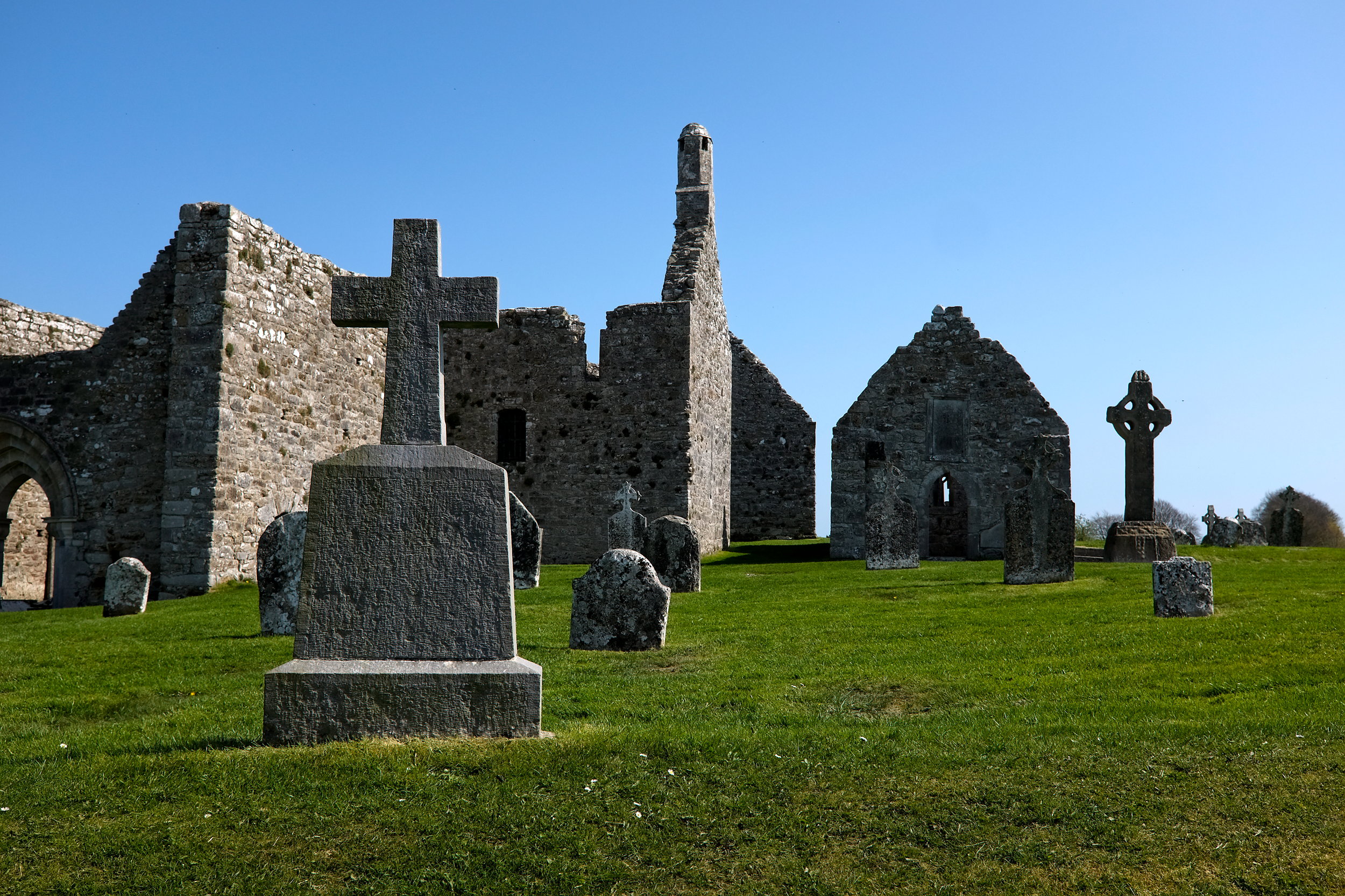 Monastery ruins at Clonmacnoise Monastic Site