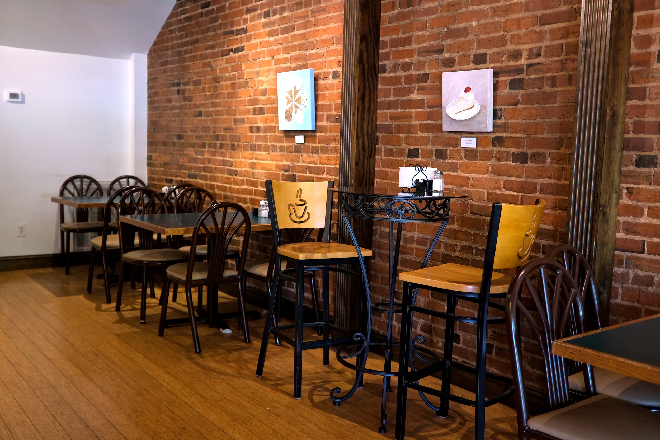 Chairs and tables inside Main Street Coffee Company