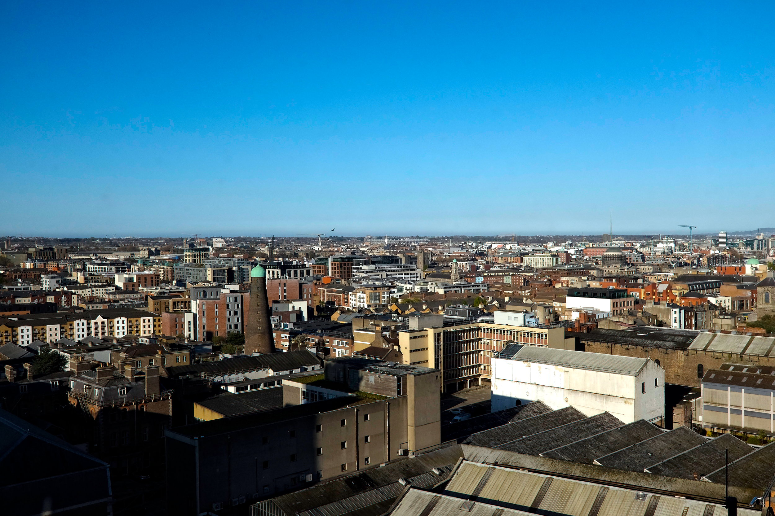 View of the Dublin Skyline from the Gravity Bar at the Guinness Storehouse