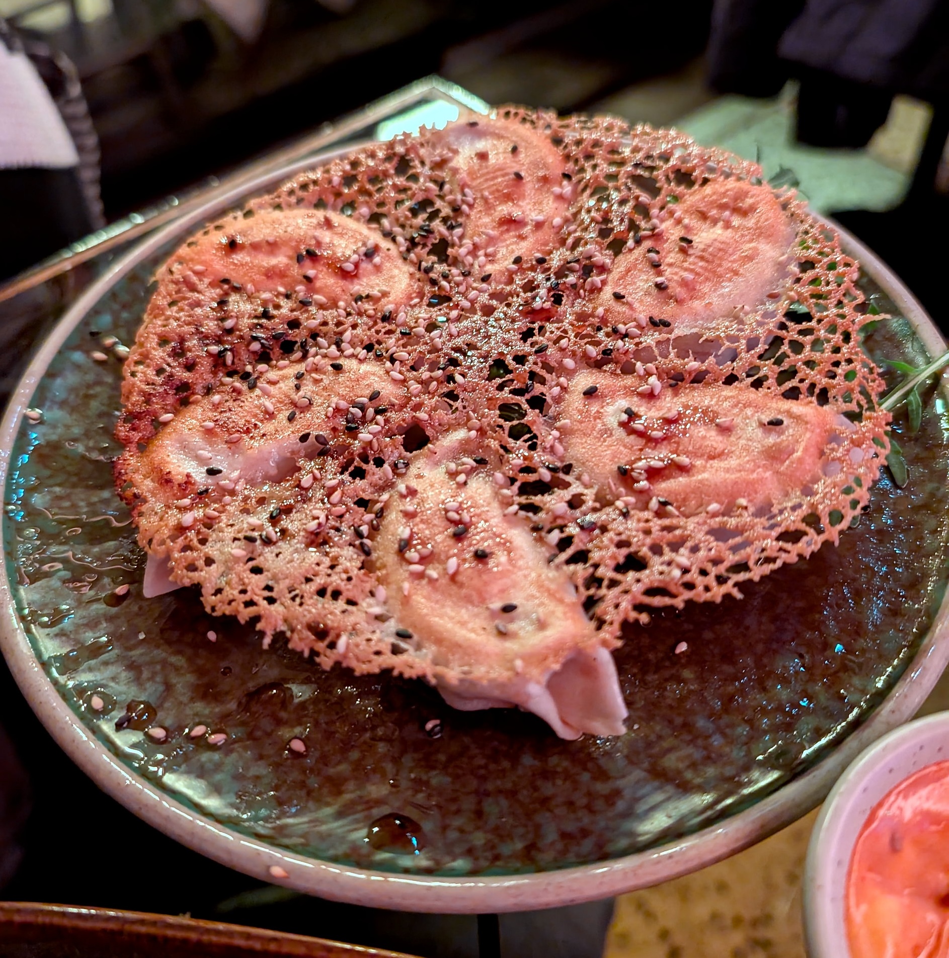 A plate of dumplings at BIGFAN