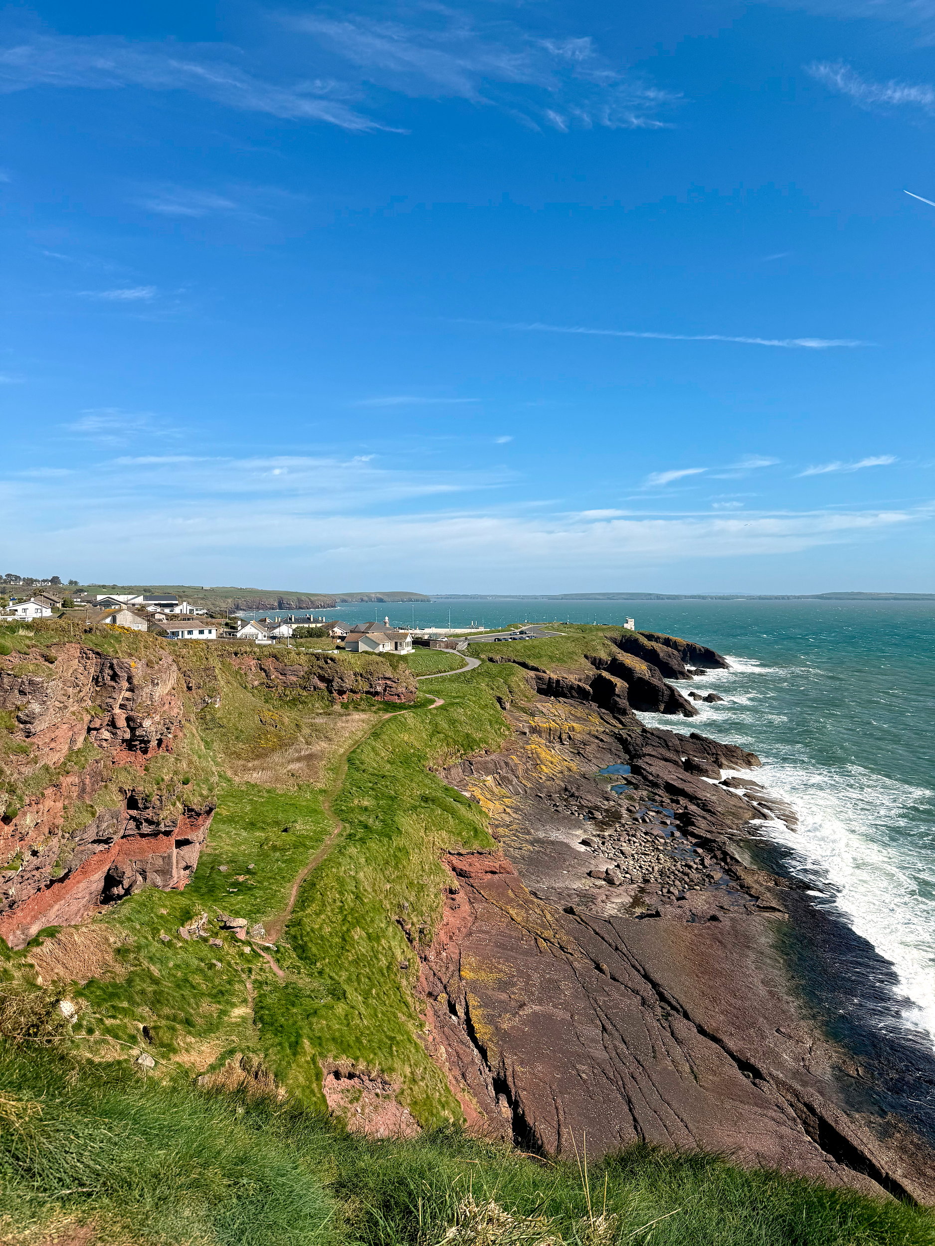The village of Dunmore East as seen from the cliff walk