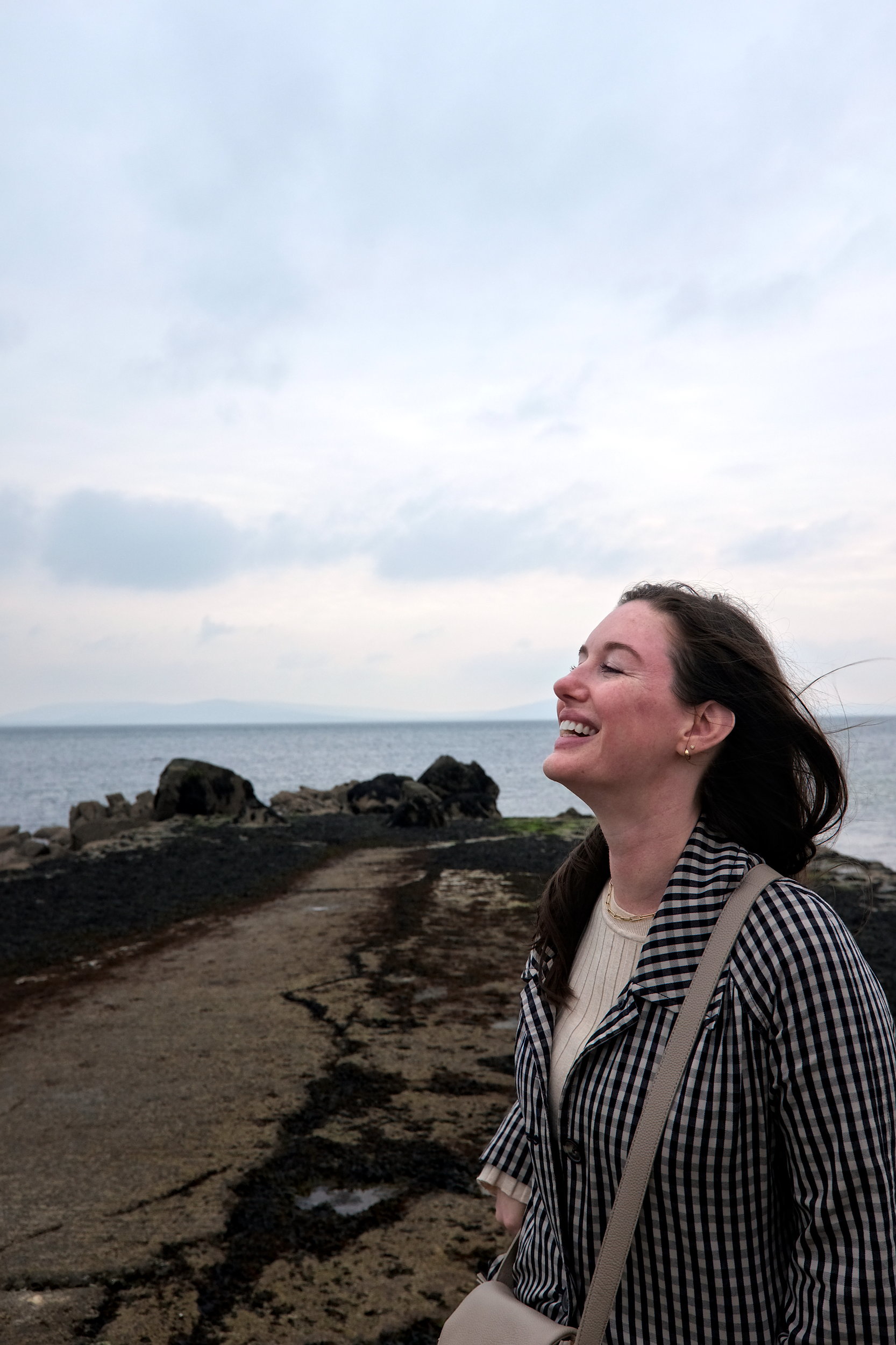 Alyssa laughs in a photo taken in Galway