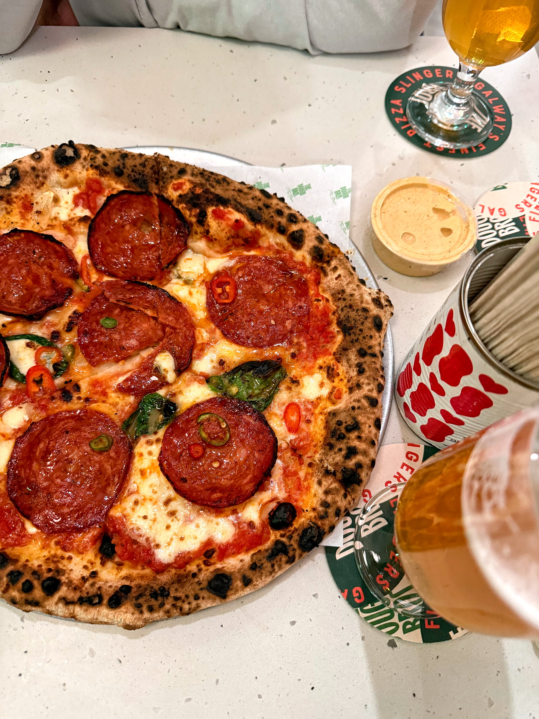 A tasty pizza at The Dough Bros