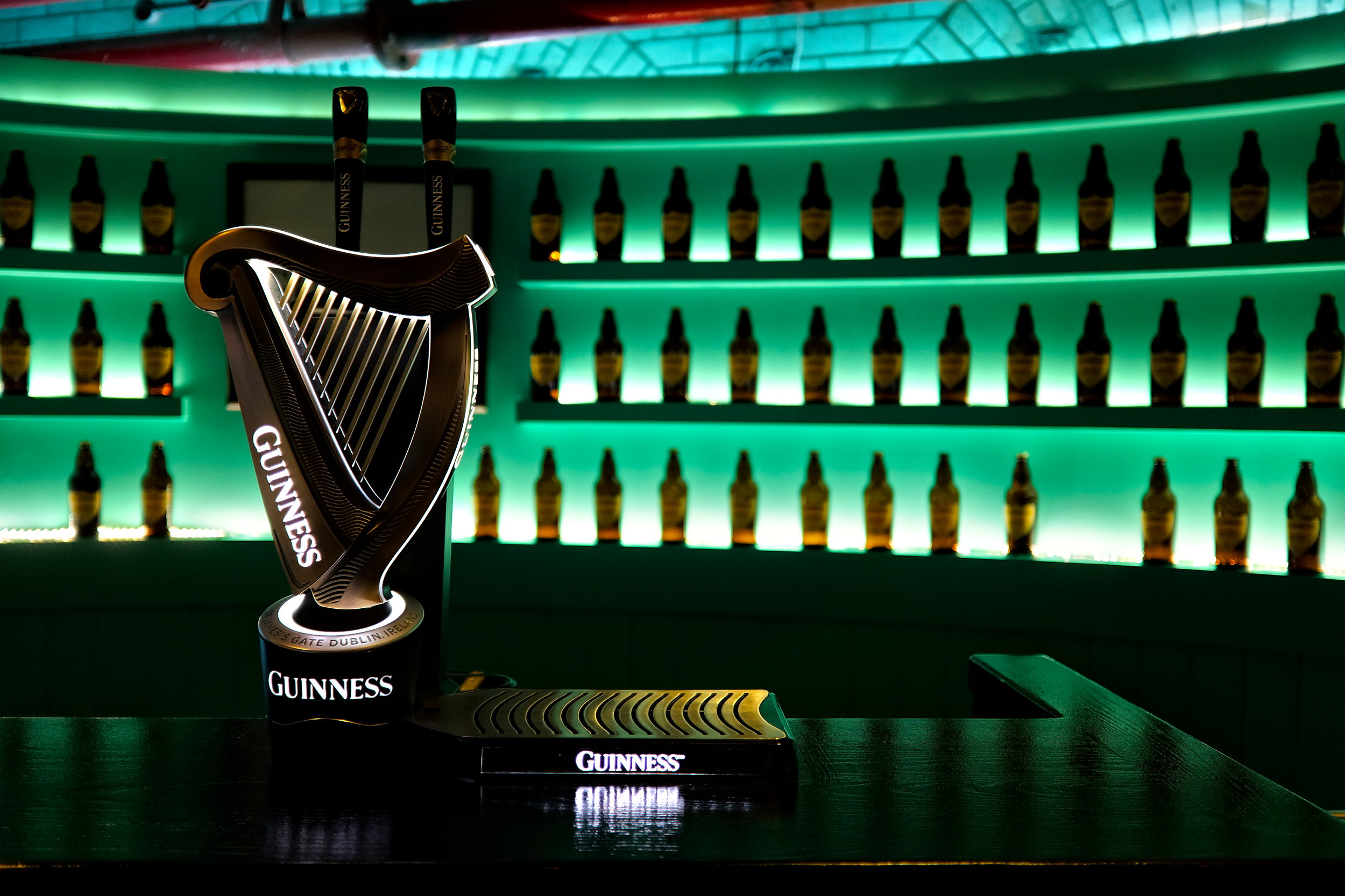 Two Guinness taps at the Guinness Academy in Dublin
