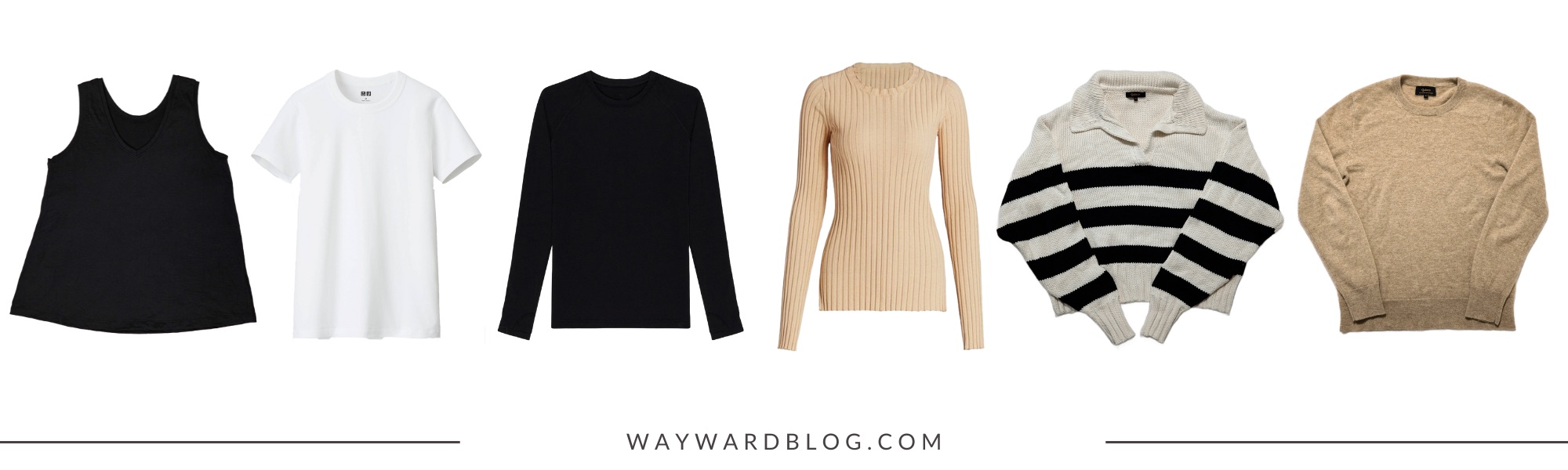 Every neutral top and sweater packed for the trip to Ireland