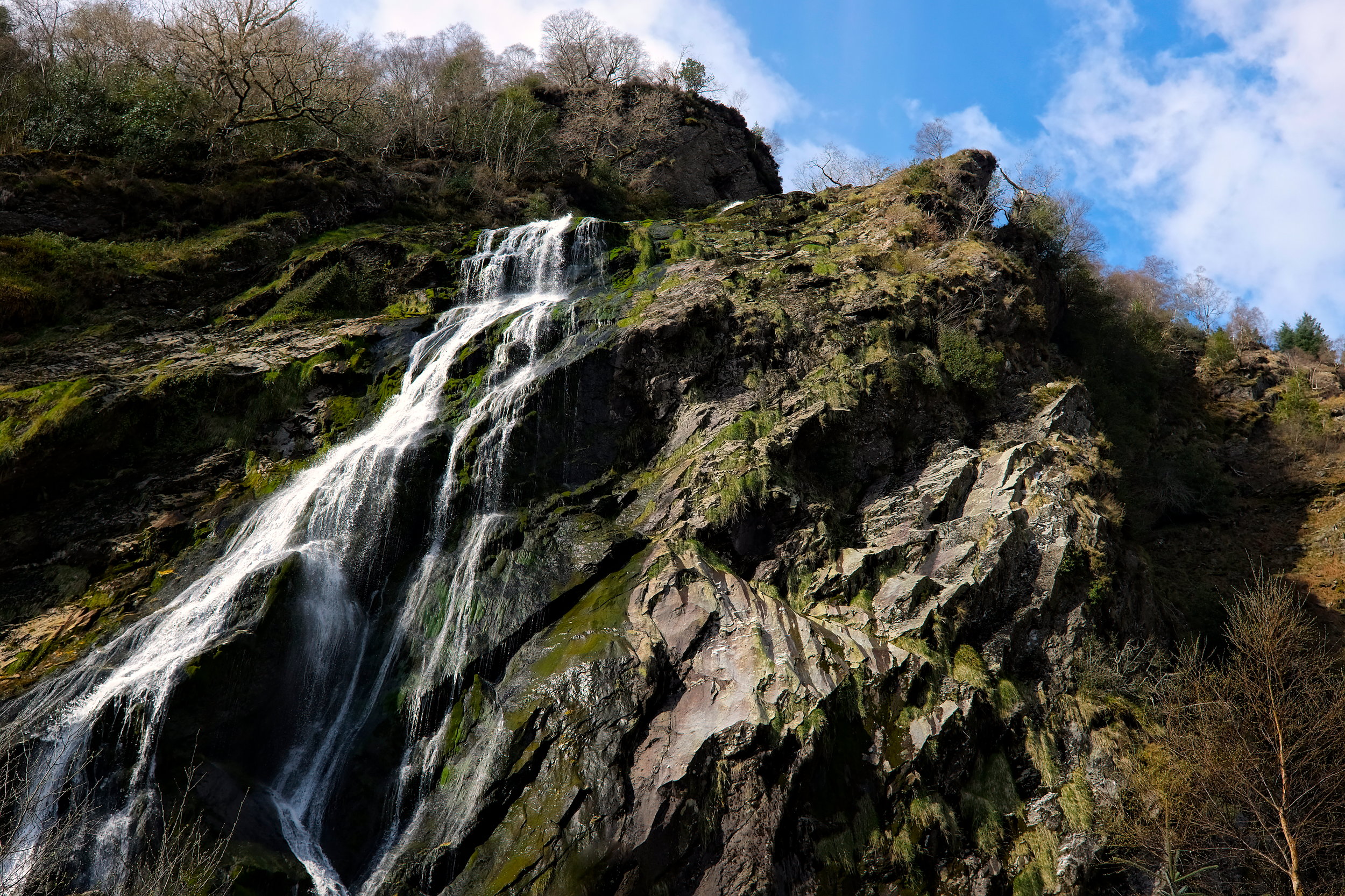 View of Powerscourt Waterfall from below