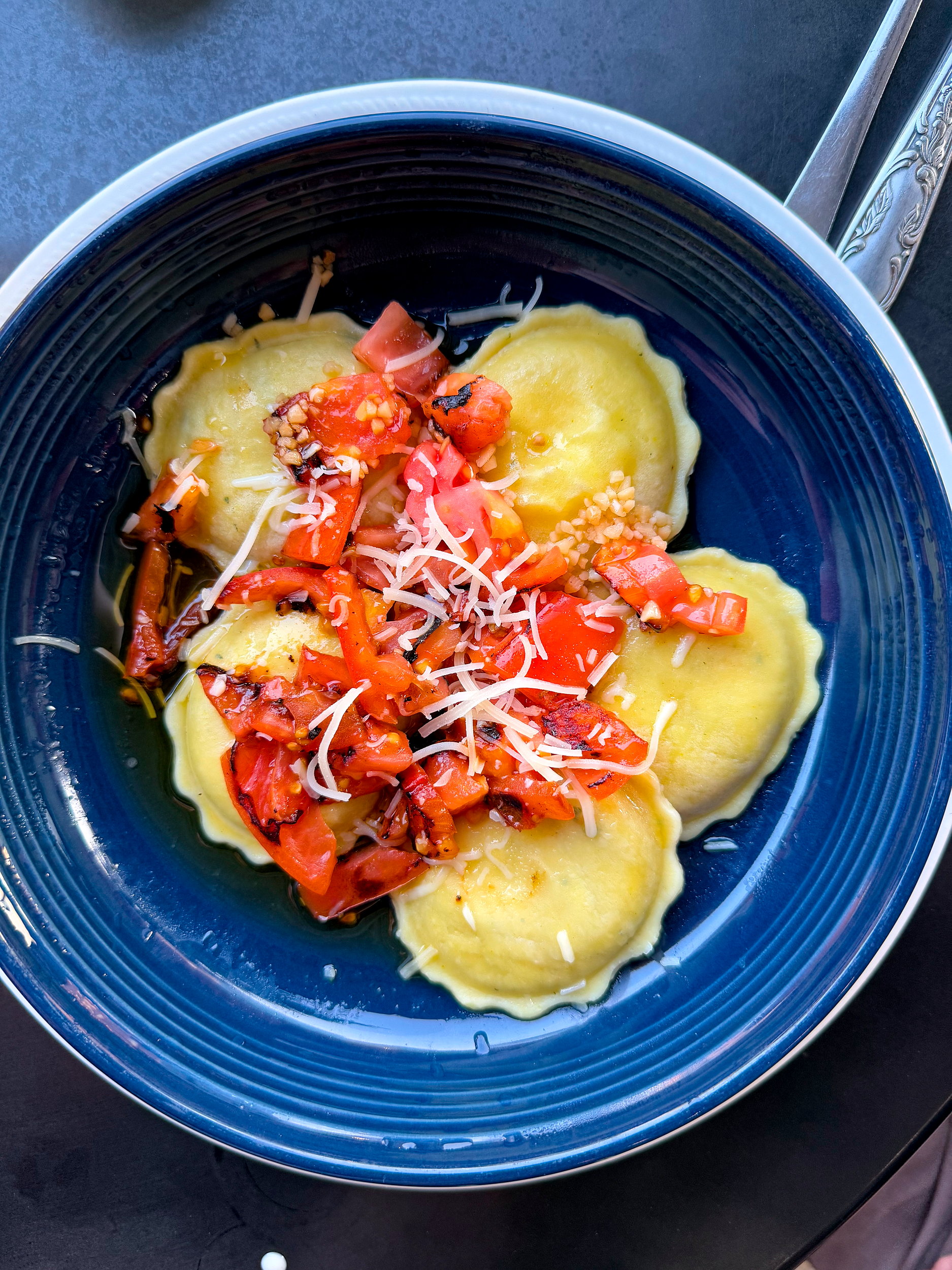 A plate of ravioli at Roma in Laurens