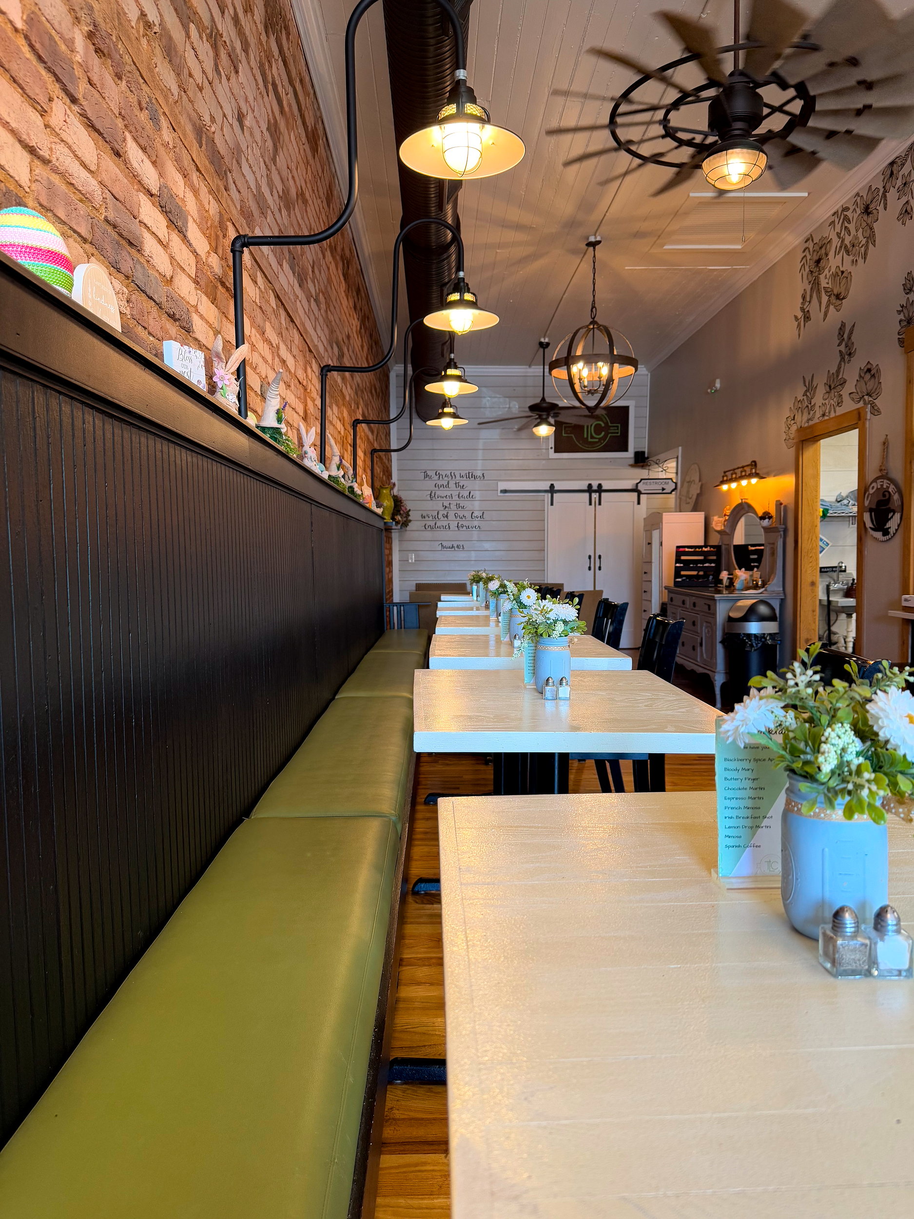 The dining room at TLC Confections