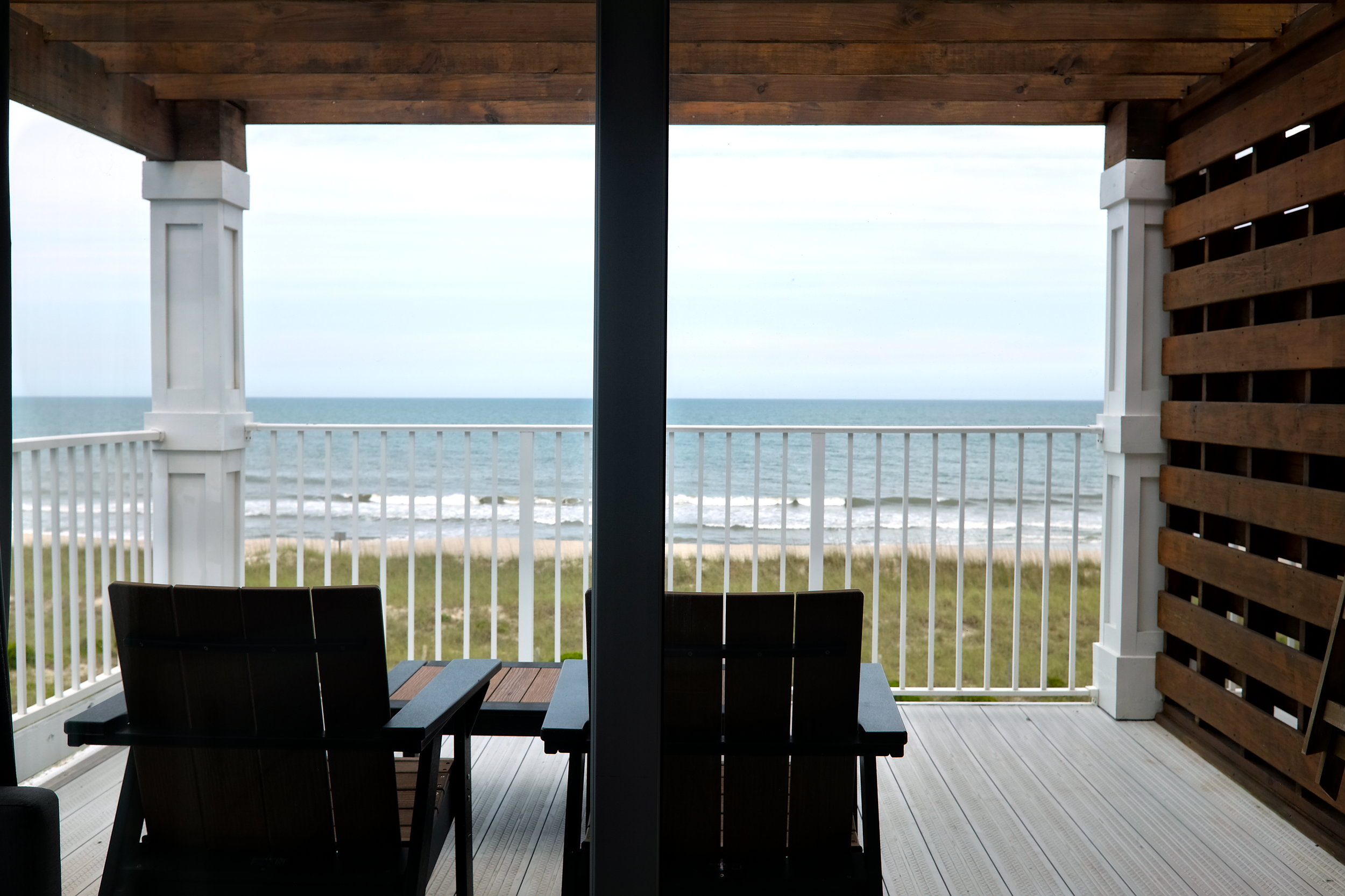 A view of the balcony at The Lighthouse at Kure Beach