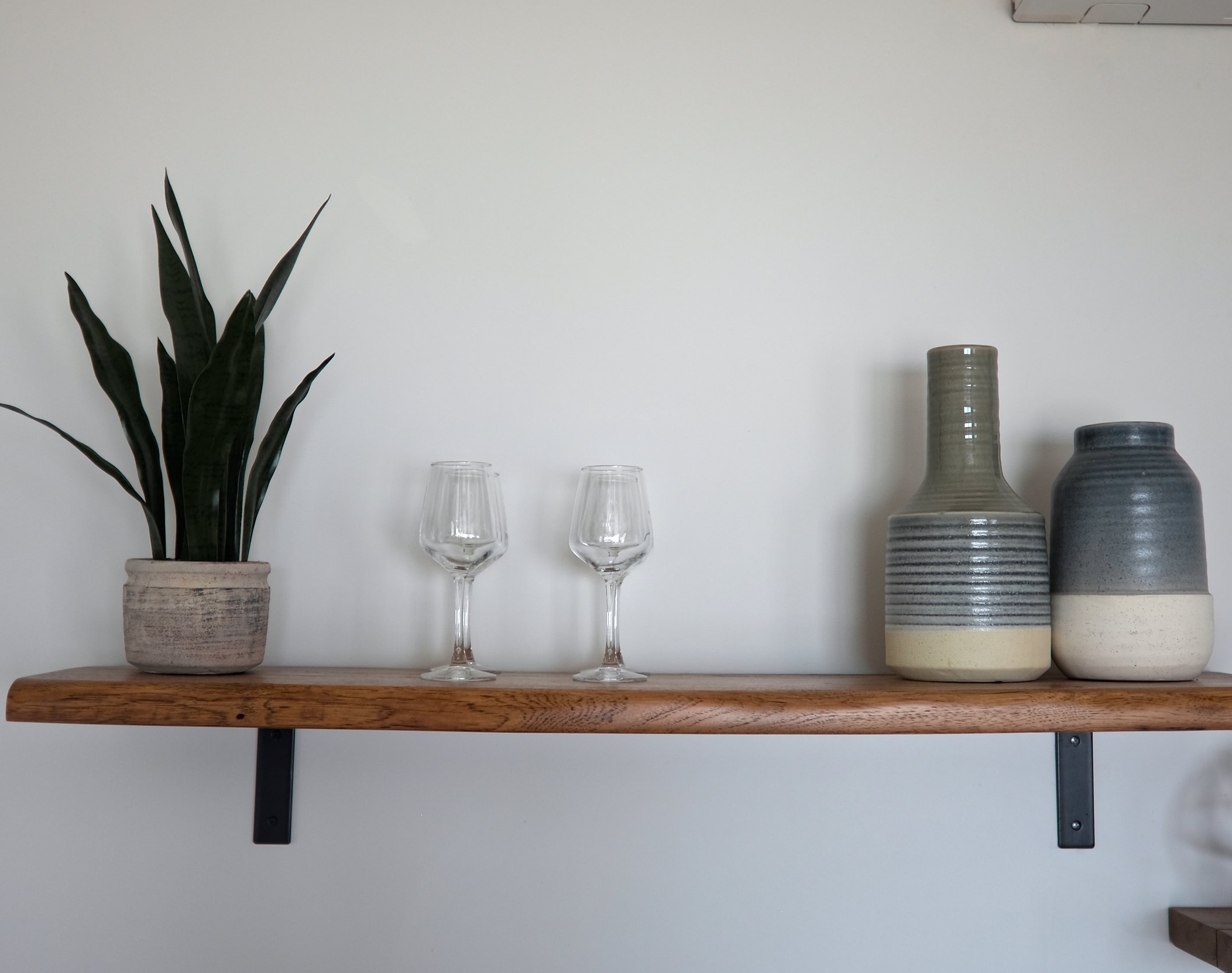 Wine glasses in a kitchen at Kure Beach