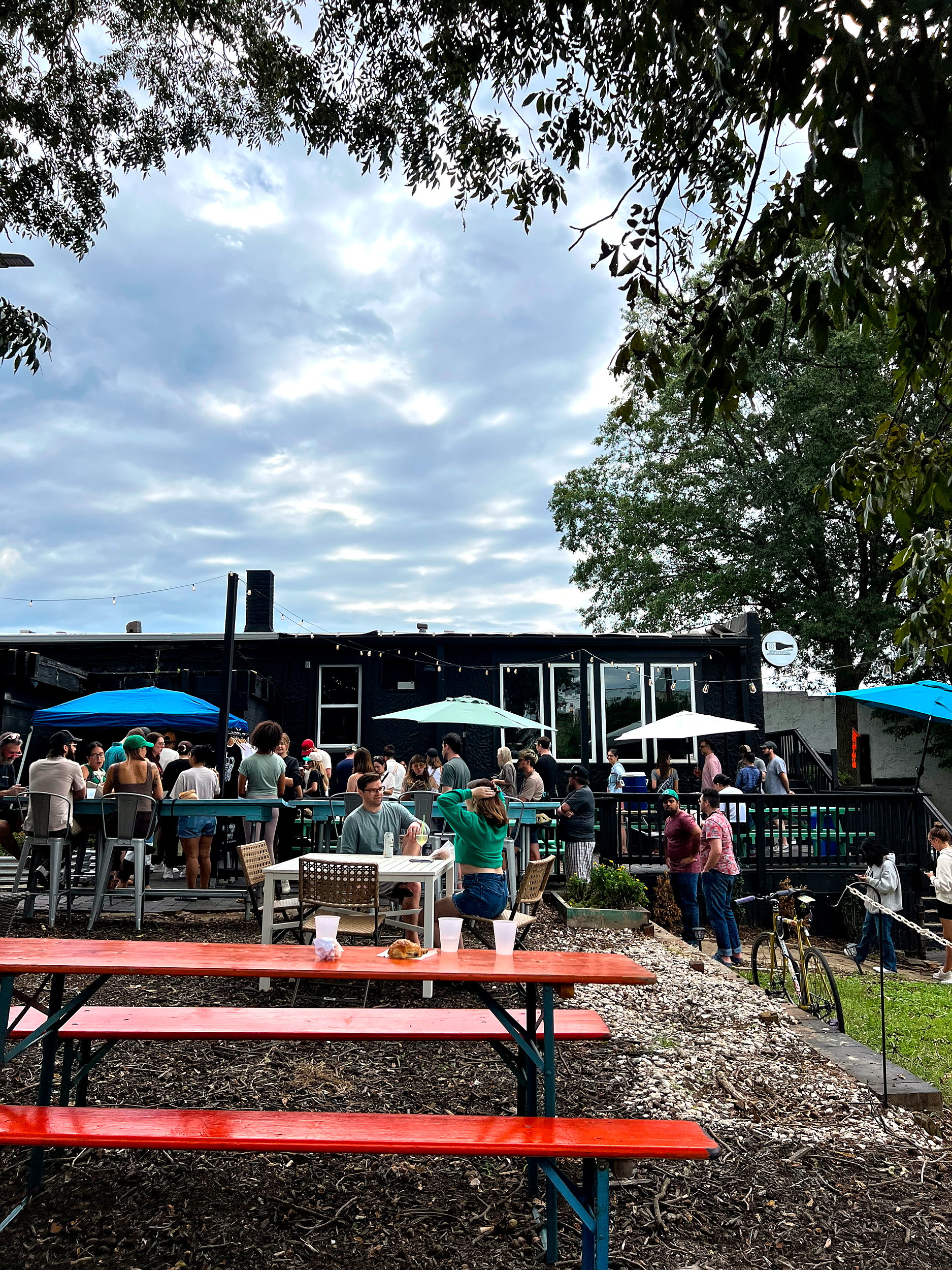 The busy patio at Substrate