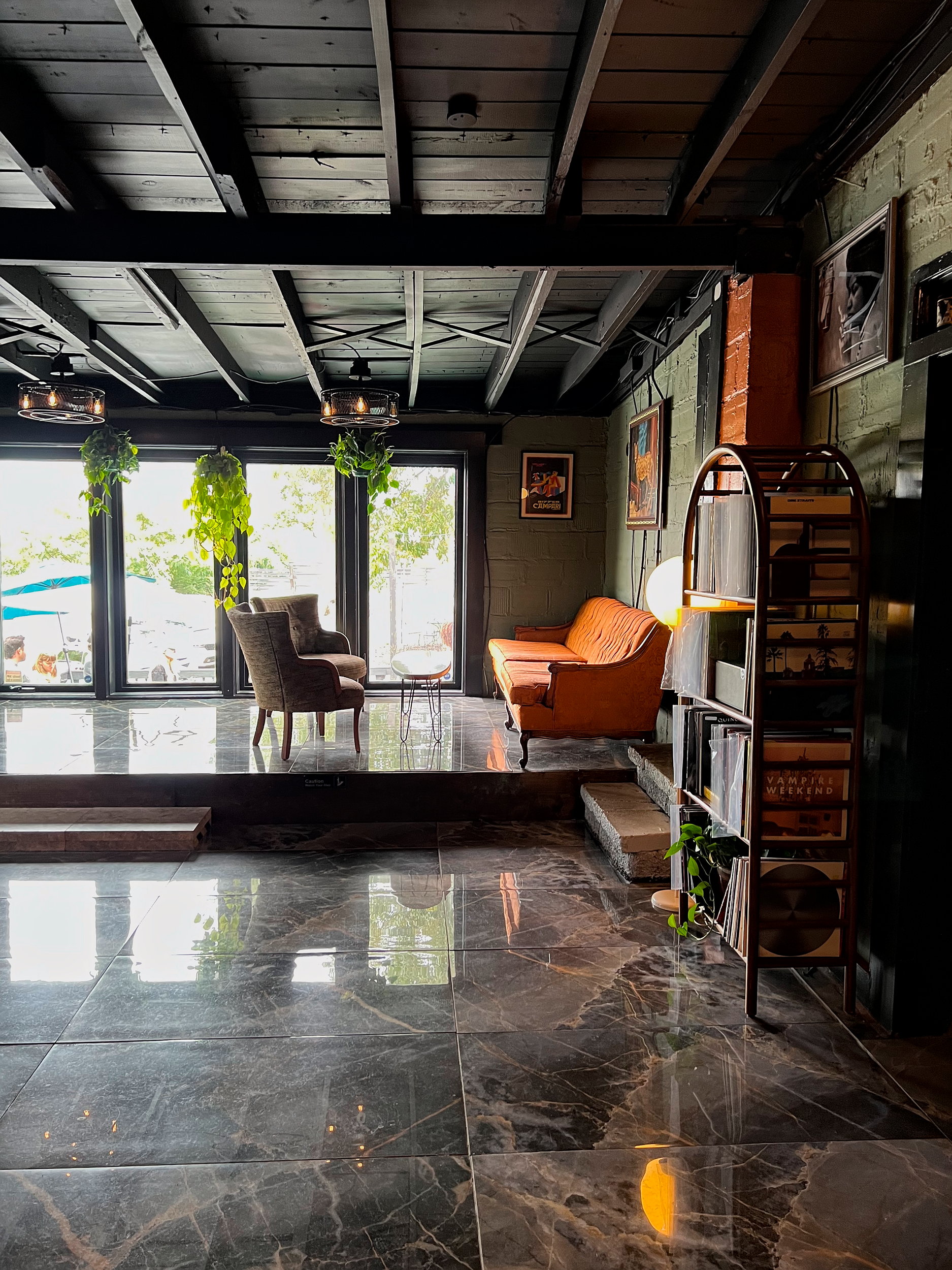 The interior seating area at Substrate